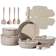 CAROTE 19pcs Pots and Pans Set Non Stick, Detachable Handle Cookware Sets