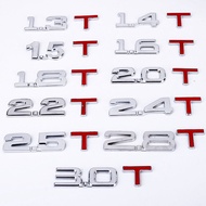 3D metal car sticker 1.8T car label 1.5T displacement sticker 2.0T label V6 letter sticker 4WD