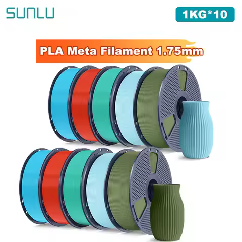 SUNLU 10KG PLA Meta 3D Printer Filament 1.75mm 1000g Spool (2.2lbs) Neatly Arranged No Knot Filament