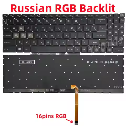 Russian 16pin RGB Backlit Keyboard For MSI Katana 15 B12UDXK B12VEK A15 AI B8VE 17 B13UCXK A17 AI B8