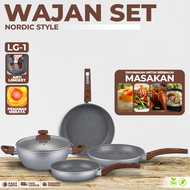 COD Panci 13 Set Serbaguna Anti Lengket Panci Sup Teflon Frypan Tutup Kaca Free Spatula 6PcsURAH