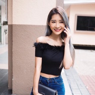 Black fur top