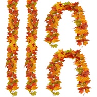 4 Pek Kalungan Daun Musim Gugur Tiruan Anggur Musim Gugur Kalungan Musim Gugur Daun Maple Musim Gugu