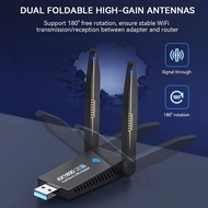 WiFi 6 USB Adapter 1800M Dual Antenna 1300M Network Card AX1