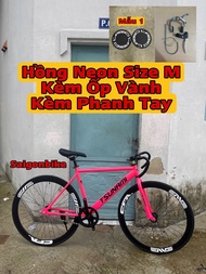 Xe Đạp Thể Thao Fix Gear Và Single Tsunami Khung Thép Đủ Màu Có Ốp Vành Labici Có Phanh Tay (Kèm Đồ