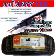 GOAL สายไฟฝั่งดิน ฝังดินโดยตรง NYY 1x6 ตัดแบ่งยาว10เมตร เบอร์ 6 มาตรฐานการไฟฟ้า ป้องกันความชี่น สายไ