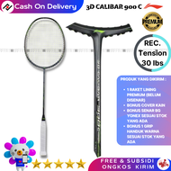 Paket Lengkap Raket Badminton Lining 3D Calibar 900C / Aeronut 9000 C / Windstorm 72 / 78 Tension 30