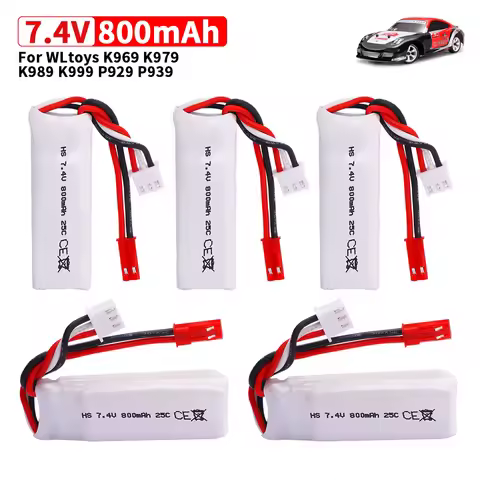 800mAh 7.4V 2S Lipo Battery For WLtoys K979 K969 K989 K999 P929 Remote Control Car Parts For Mini-q 