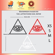 [D2] Iluminati sticker triangle eye stiker reflective car Kereta Waterproof Motor Laptop Helmet Deca