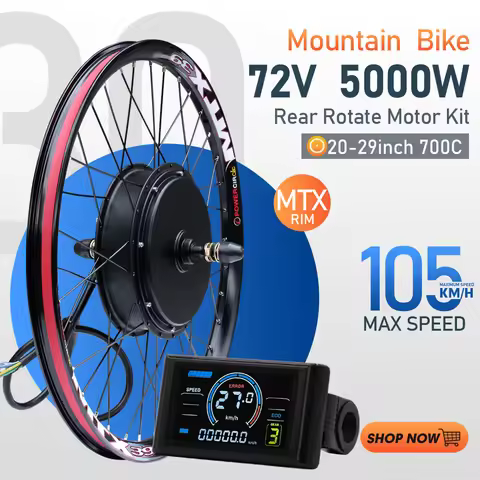 72V 5000W MTX Ebike Conversion Kit Rear Wheel 20-29in Brushless Rear Hub Motor Wheel Drop Out 150mm 