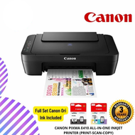 CANON PIXMA E410 ALL-IN-ONE INKJET PRINTER (PRINT-SCAN-COPY) Include Black & Color Ink [ NO WIFI]