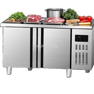 1.5m Commercial Stainless Steel Worktop Chiller Freezer 2 Door | Peti Sejuk Meja Kitchen Prep Counte