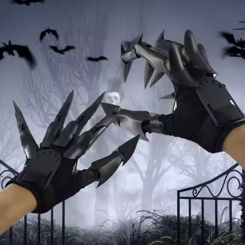 Halloween Articulated Fingers Scarry Fake Fingers Skeleton Hands Realistic Horror Ghost Claw Props C