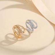 Cincin Titanium Mewah Permata Berlian Cincin Aksesoris Wanita Korea