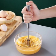 ห้องครัวสแตนเลสสตีลครีมเทียมกึ่งอัตโนมัติ ROTARY Whisk Beech ไม้แจกัน Handle Hand Mixer G041-Yunjuek