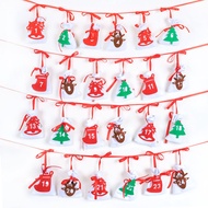 SKQC Calendar Christmas Wreath 11x16cm Hanging  Calendar New Year Gift Bag Felt Cloth Candy Bag
