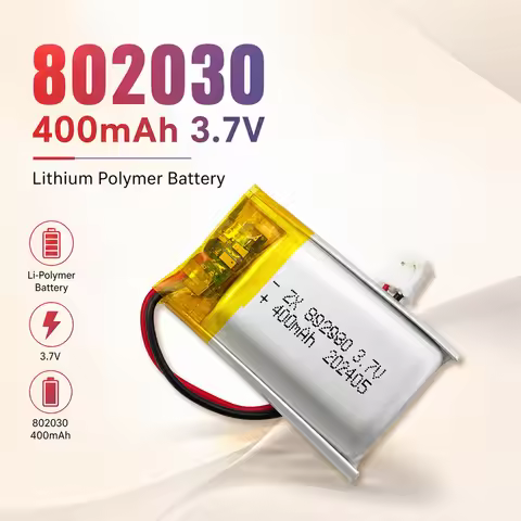 Rechargeable 802030 082030 LiPo Battery 3.7V 400mAh Lithium Polymer Cell for LED Bluetooth Headset K