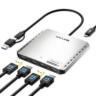 WAVLINK Quad 4K/Dual DP 8K Universal Display Adapter - Global Debut with DisplayLink DL7400 2 HDMI &