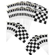 50/30/10/5pcs Black And White Checkered Racing Stick Flag,Small Mini F1 Racing Hand Held Stick Flags