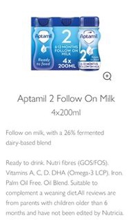 Aptamil 2 6-12個月 奶粉 4x200ml