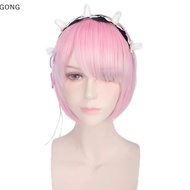 GONG Hajimeru Isekai Seikatsu Rem Ram Twins Blue Pink Cosplay Wig +Pins Party New JING