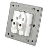 SMEONG Mirror Panel 5-Pin Wall Mount Power Socket Outlet Champagne