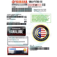 YAMAHA 125Z Y125Z 125ZR Y125ZR 125 Y125 MOTOR BODY STICKER PARAS BUNYI YAMALUBE ENGINE NOMBOR SHELL