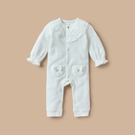 Giggles Lace Detail Sleepsuit with Button Closure