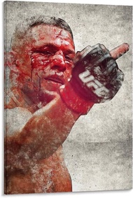 Ufc Nate Diaz โปสเตอร์ผ้าใบโปสเตอร์ศิลปะและศิลปะการพิมพ์ภาพผนังครอบครัวที่ทันสมัยอุปกรณ์ตกแต่งห้องนอ