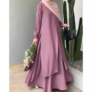(COD) GAMIS DRESS PRINCES DRES MUSLIM REMAJA KEKINIAN DRESS KOREA STLYE BAJU MUSLIM WANITA DRES TERL