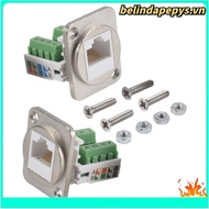 2PCS RJ45 Panel Mount  Terminal Adapter, RJ45/8P8C Female Panel Mount Connector, RJ45 Solderless Ter