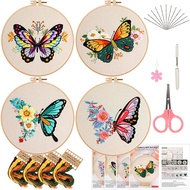 Embroidery Kit/Butterfly Embroidery/DIY Embroidery Kit/Embroidery Kit Set Beginner/Sulaman/Hand Embr
