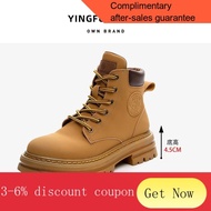 YQ59 Genuine Leather Worker Boots Dr. Martens Boots Women2022New British Style Hidden Heel Platform Summer Boots Hiking