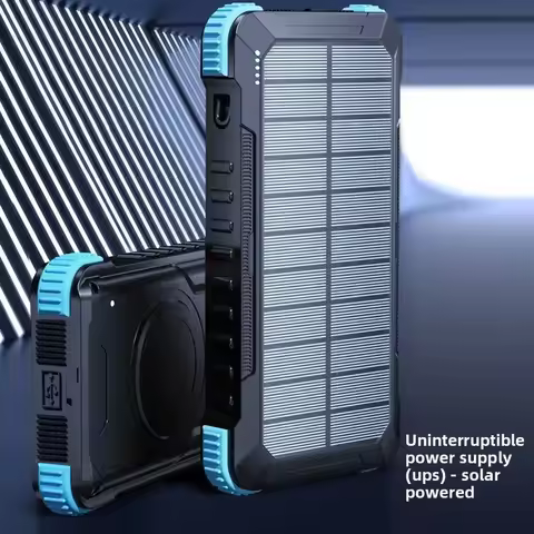 3.7V 10000mAh Power Bank for Fast Charging Solar Portable Charger with PD 22.5W Output and Built-in 