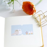 特大號標籤機貼紙 長毛貓與冰淇淋 12 枚入