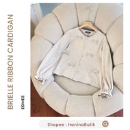 (READY TO SHIP) BRIELLE RIBBON LIGHT GREY MISTY CARDIGAN by Edmee | Ribbon CARDIGAN