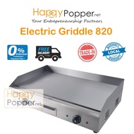 Happypopper Commercial Stainless Steel Teppanyaki Electric Griddle 820 BBQ Griddle Western Burger Fl