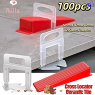 FKILLA 100pcs Ceramic Leveler, DIY Professional Tile Spacers,  Thickened Clamp Reusable Alignment Sp