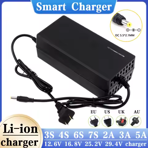 12.6V 16.8V 25.2V 29.4V 1A 2A 3A 5A 10A lithium battery charger, suitable for 3S 4S 6S 7S 12V 14.8V 