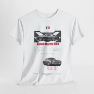 Stylish Men'S T-Shirt Featuring Aston Martin Db4 Graphic, Engine Drawings & Logo
