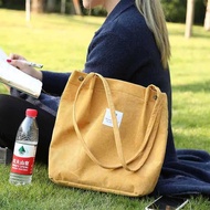 christy ng bucket Beg tangan besar Cross-Border Korean Version Canvas Bag Large-Capacity Corduroy Ca
