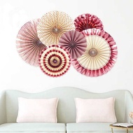PAPER FAN PATTERN GOLD/ROSE GOLD DECORATION PAPER FAN
