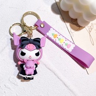 Anime Sanrio Kitty Figures Keychain Kuromi My Melody Action Figural Model PVC Key Ring Cinnamoroll Figurine Birthday Gifts