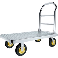 Thickened Fold Steel Plate Platform Trolley Household Mute Trolley Hand Push Four-Wheel Trolley Luggage Trolley Trailer/Joinable Trolley / Turtle trolley / platform trolley /