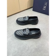 DIOR 2025 Spring Summer New Style Round Toe Thick-Soled Loafers Single Shoes