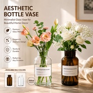 Aesthetic Glass Bottle Flower Vase TAFFHOME Bottle Vase Flower Pot 500ml - EN549