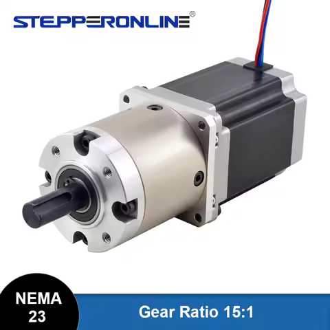STEPPERONLINE Nema 23 Geared Stepper Motor with Ratio 15:1 Planetary Gearbox 2.8A Bipolar 4-Lead for