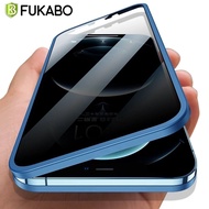 [Woo Fashion Case] 360เคสคลุมทั้งหมดสำหรับ iPhone 12 13 Pro Max ตัวป้องกันหน้าจอความเป็นส่วนตัว12 13 Mini กระจกเทมเปอร์ตัวป้องกันเลนส์กล้อง