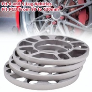 4Pc Universal 10mm Alloy Aluminum Wheel Spacers Shims Plate For 4/5 Stud Wheel 4x100 4x108 4x114.3 5