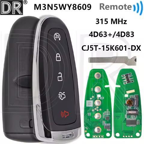 Great 4D63+/4D83 DST80 M3N5WY8609 315MHz Keyless Go CJ5T-15K601-DX Car Remote Key For Ford Escape Fo